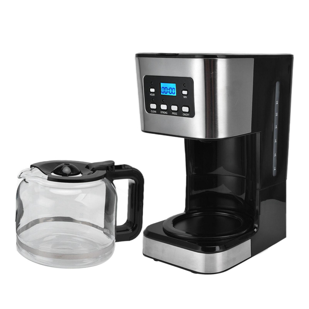 1.5L Drip Coffee Maker 12-Cup Timer Automatic Home Cafe
