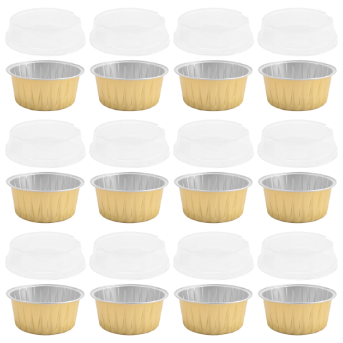100 stk. engangs aluminiumsfolie bageforme cupcakeforme med låg 1