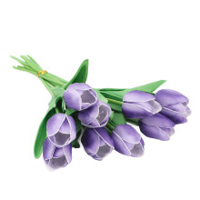 10 pièces de tulipes artificielles - en plastique, violettes