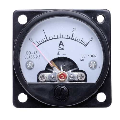 AC 0-3A Analog Panel Meter Strommessung Amperemeter Gauge Schwarz