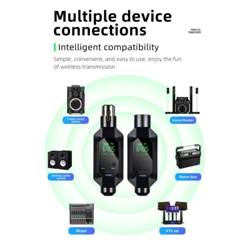 Microphone Converter XLR Transmitter and Receiver for Dynamic 2