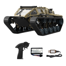 Modello di carro armato cingolato RC in scala reale per regalo per bambini, giallo