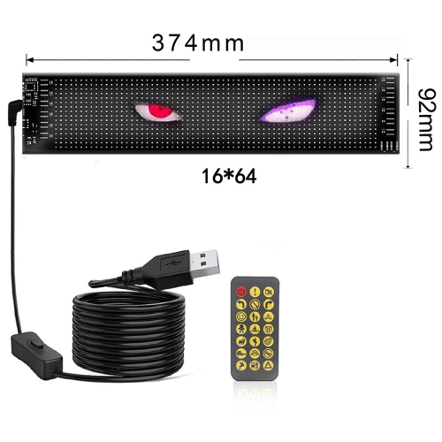 Panneau LED Matriciel RVB Flexible - 32x16 LED, Programmable Par Bluetooth, Pour Voiture, Magasin