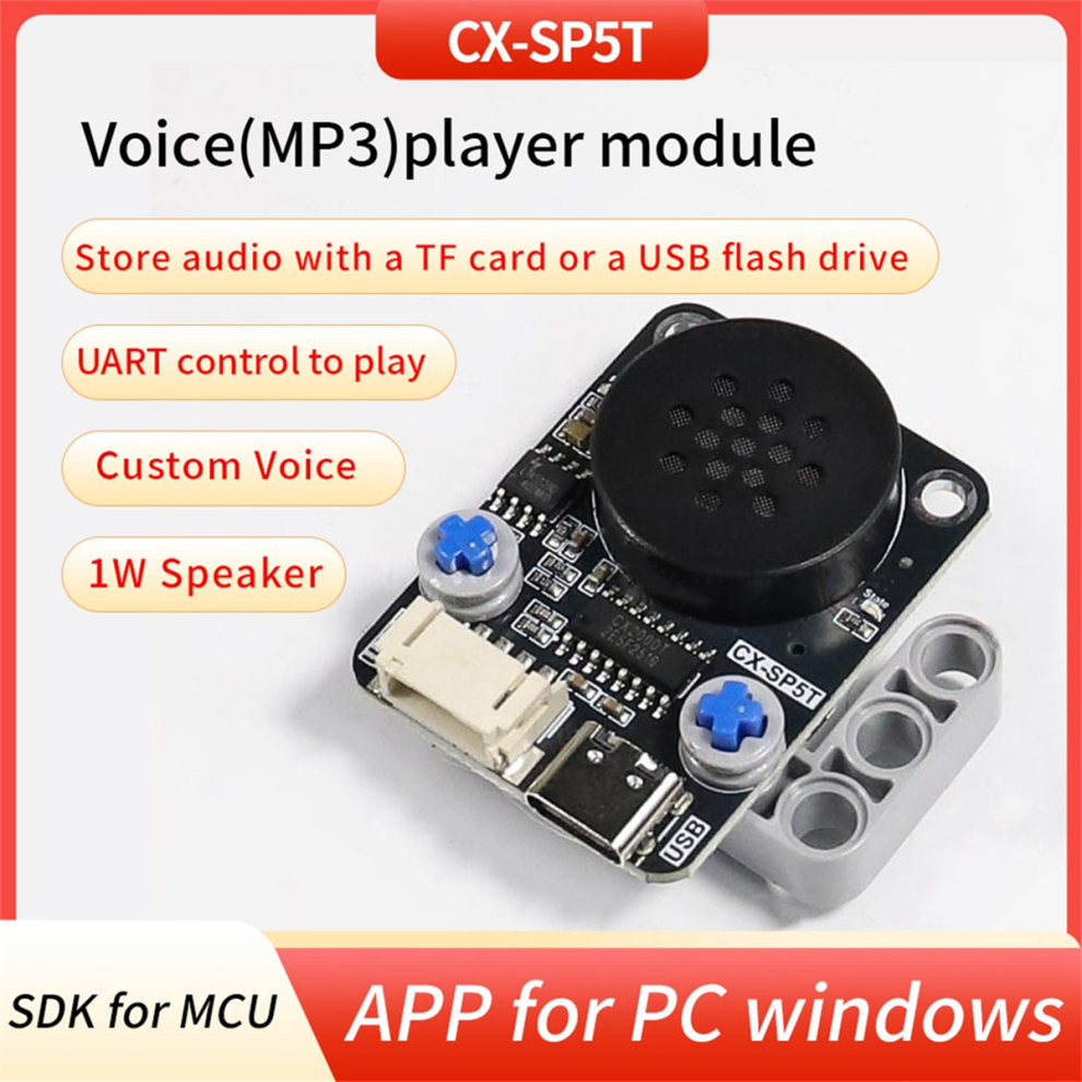 Module Lecture Vocale DY-SV5W - Amplificateur UART MP3 WAV 5W Avec Déclenchement I/O Pour Projets DIY