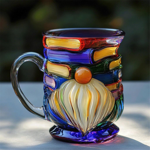 Malet gnome bogkrus, bogstak kaffekop 1