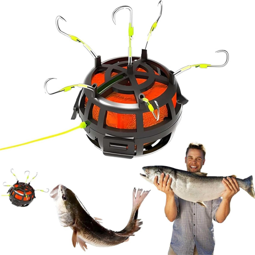 Reverse Bottom Bait Cage Fishing Hook 360 Rotating Carp Feeder Rig 1
