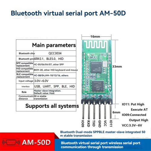 AM-50D Bluetooth Virtual Serial Port Adapter BTV5.0 Dual Mode 1