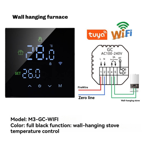 Tuya Smart WiFi Θερμοστάτης θέρμανσης νερού δαπέδου με λέβητα τοίχου, C 2