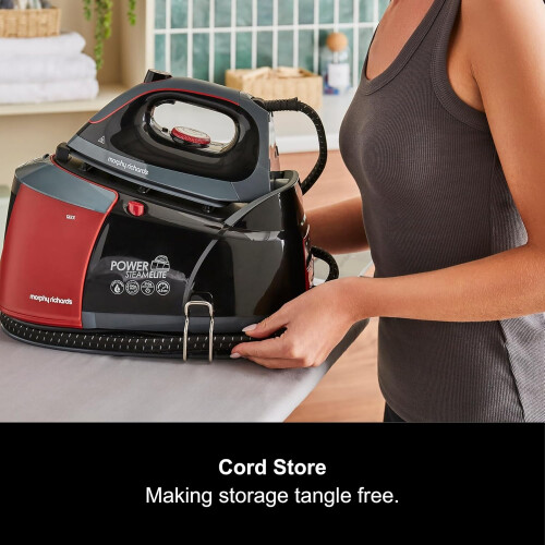 Morphy Richards Morphy Richards Power Steam Elite+ Generator Iron, 2400W, Black/Red 1