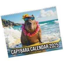 Capybara-seinäkalenteri, 12 kuukauden Capybara-seinäkalenteri