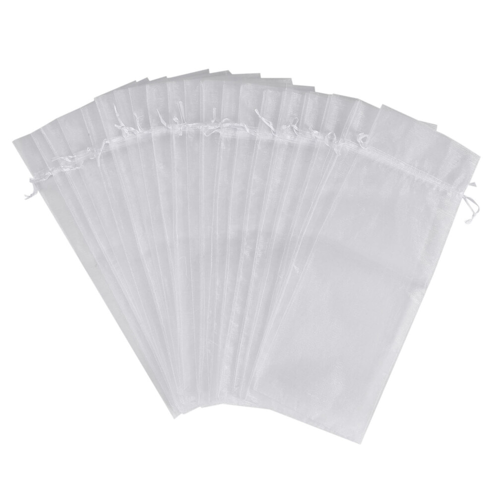 20 Bolsas De Organza Transparente Para Vino, Reutilizables, De 14 X 37 Cm (Blancas)-image