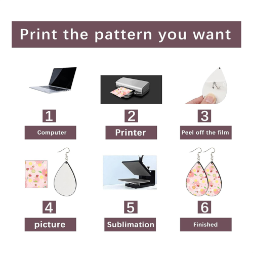 70pcs Sublimation Earring Blanks Bulk Double-Sided MDF Wood Blank 2
