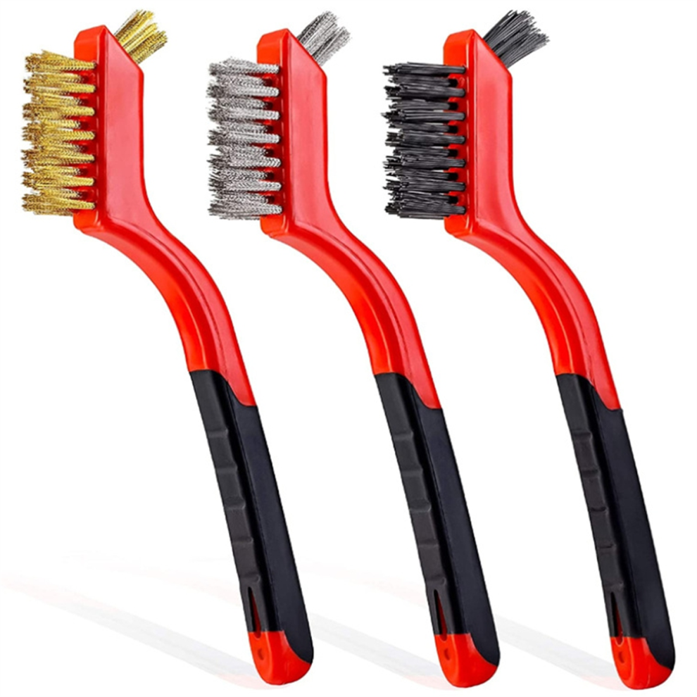 Photos - Other Hand Tools 3-Pack Wire Brush Set , 7Inch Small Wire Brushes for Cleaning
