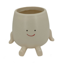Maceta con cara sonriente, divertida maceta para plantas de interior y exterior.