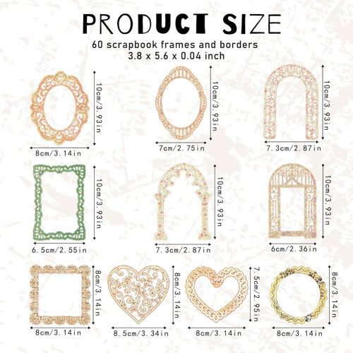 60 τεμάχια κομμένα scrapbooking από χαρτί δαντέλας vintage είδη scrapbooking 2