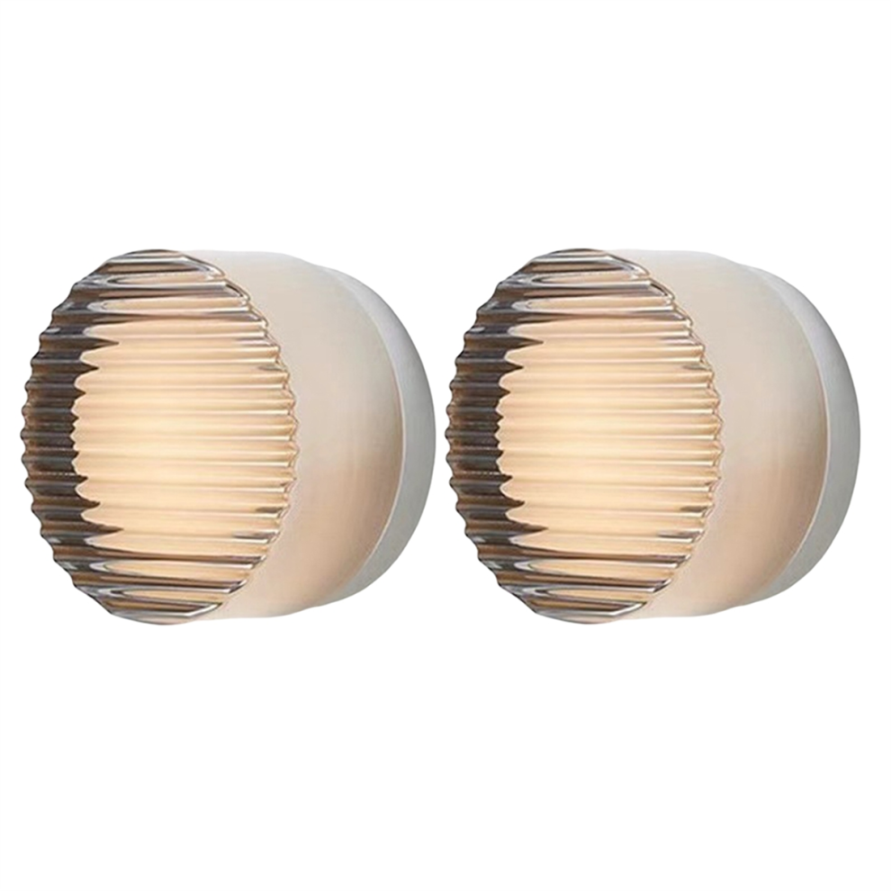 2 LáMparas De Pared Led Modernas Para Sala De Estar Con Rayas Led - Gris-image