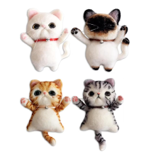 4-delige DIY kattenbroche wolviltset met instructies, voor volwassenen