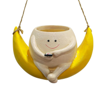 Swing Face Pflanztopf Hängender Smiley Face Blumentopf aus Kunstharz