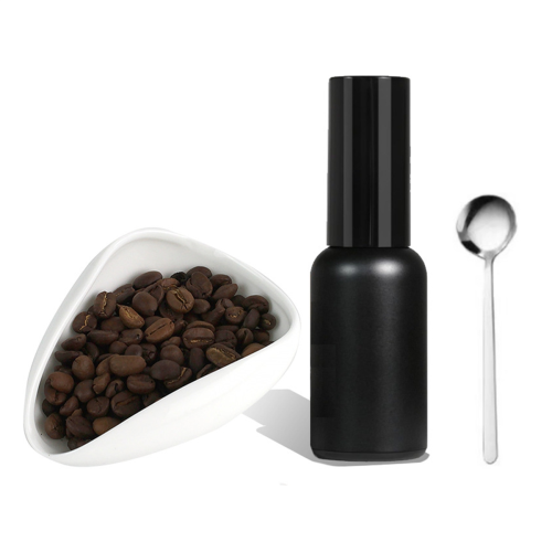 Kaffebönsdoseringskopp sprayflaska set för kärl espresso vit