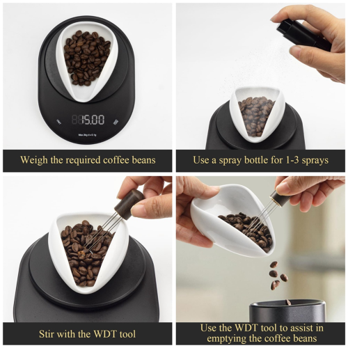 Set da 3 pezzi con bottiglia, misurino per chicchi di caffè e utensile WDT 2