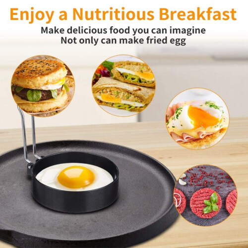 Round Egg Pancake Maker Mold,Non Stick Kitchen Tool for Shaping Eggs 2