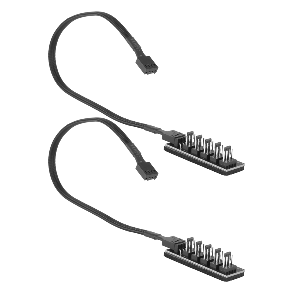 Photos - Laptop Bag PWM Fan Hub Splitter, 4 Pin Black Sleeved 5 Way PC CPU Cooling Case