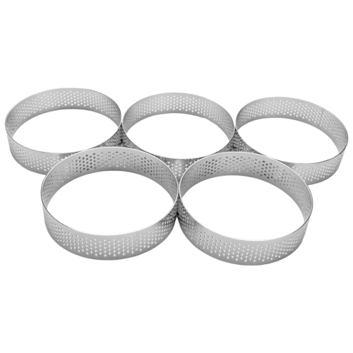10-pak tærteringe i rustfrit stål, varmemousse-ring, 8 cm 1