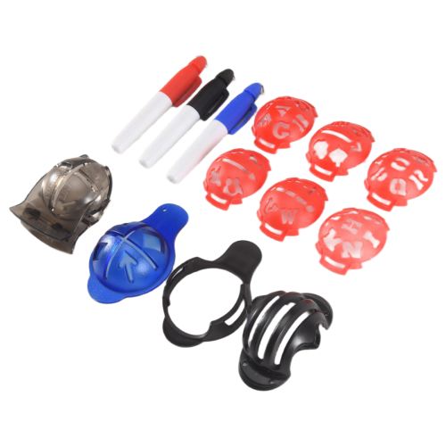 Golfbalmarker, Color Line Markers, Drievoudige plastic, Rood 2