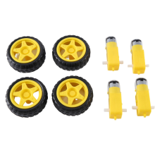 4 Pcs For Smart Car Robot Tire Wheel with DC 3-6V Gear Motor