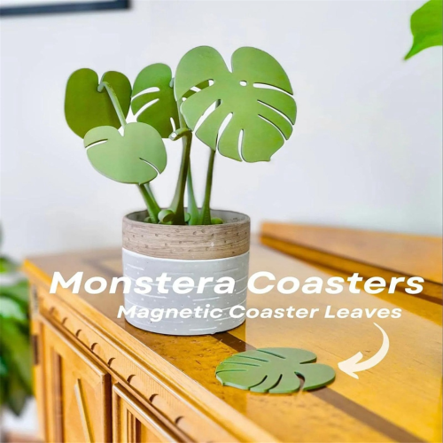 Σουβέρ Monstera με αντιολισθητικά φυτά, σετ σουβέρ Monstera 1