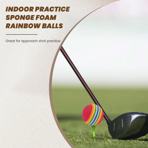50pcs Golf Swing Training Aids Practice Sponge Foam Rainbow Balls 2