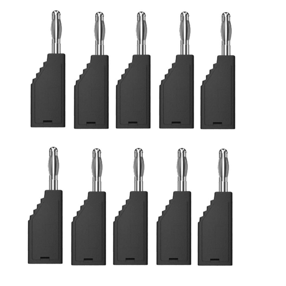 10Pcs/Set Connector Plug J.10054 4Mm Stackable Plug Banana Plug Black 4712187013655