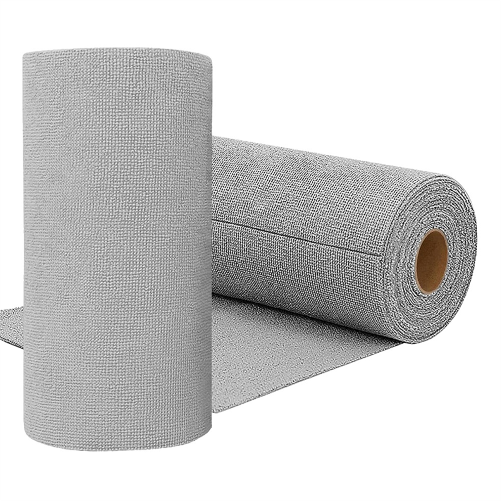 2-Roll Microfiber Cleaning Cloth Gray, Reusable-image-OPC-PJBTHC8-NEW