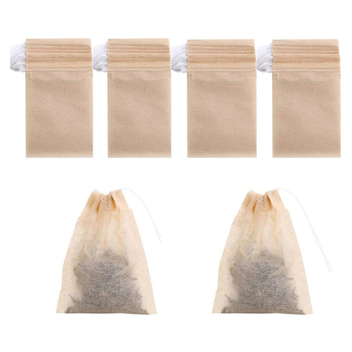 400 Pack Disposable Drawstring Tea Filter Bags Safe Unbleached Paper