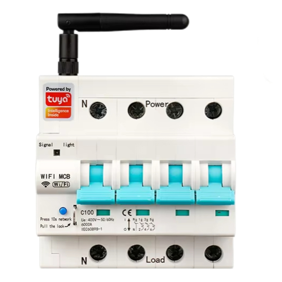 4P Tuya App Wifi Circuit Breaker Interruptor Smart Life Timer Voice 4711699366952