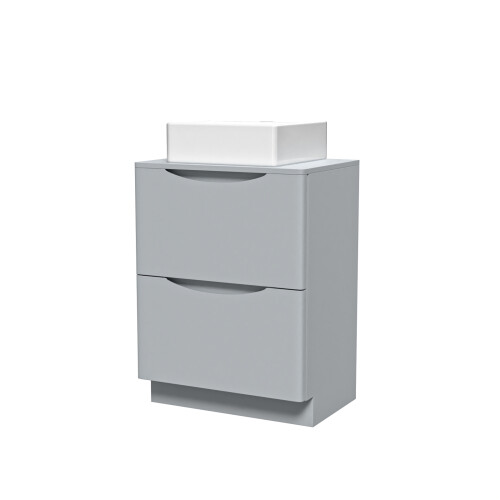 NES Home Nes Home 600mm Freestanding Matte Grey Vanity Unit Square Basin 1