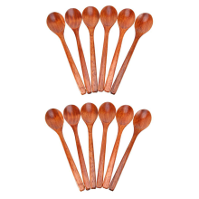 Wooden Spoons, 12 Pieces Wood Soup Spoons for Eating Mixing Stirring