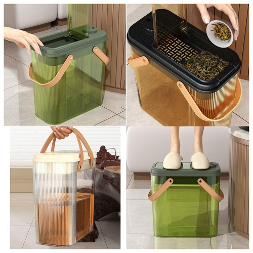 Plastic Garbage Can with Lid Dry and Wet Separation Trash Can A 2