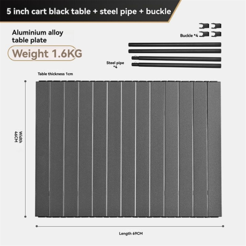 Table pliante portable noire de 12,7 cm 1