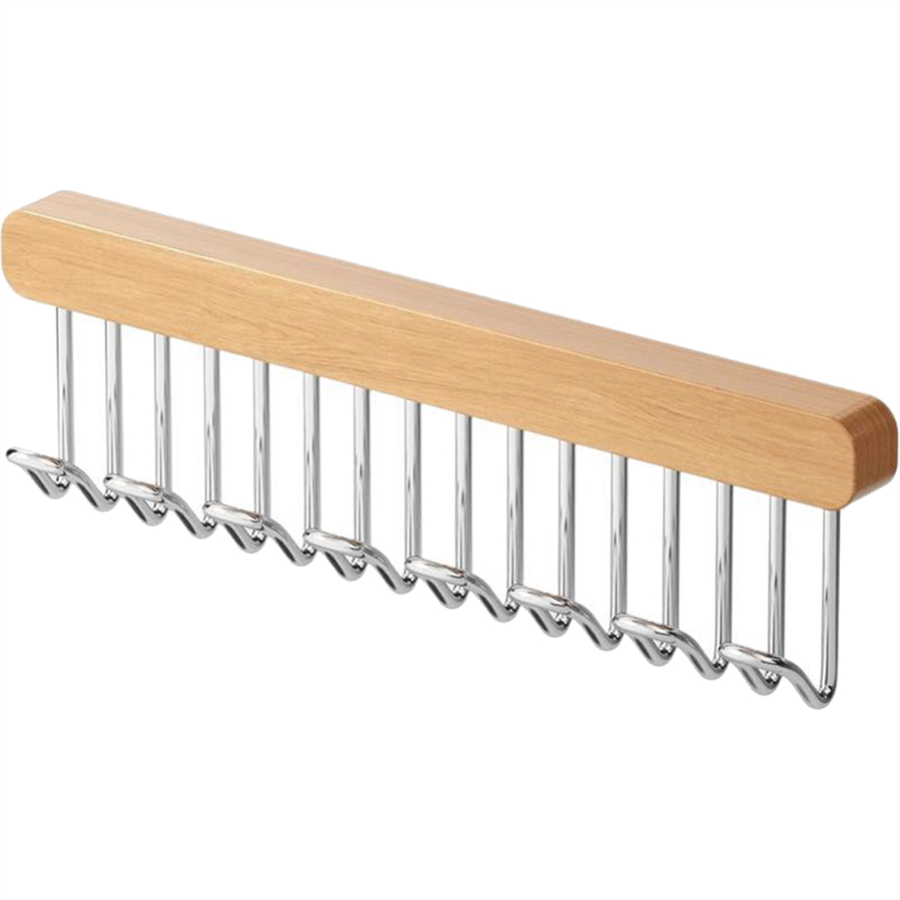 Appendiabiti In Legno Per Cintura, 8 Ganci A Sinistra