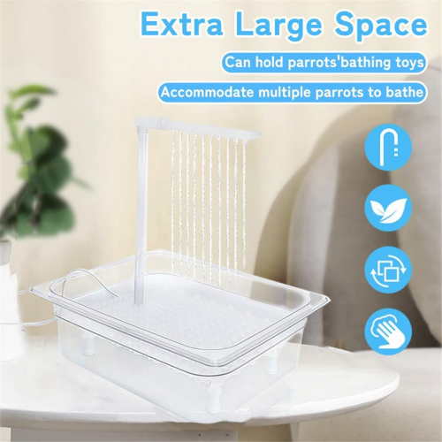 Bañera para loros, ducha automática para pájaros, enchufe UE 2
