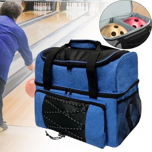Two Ball Bowling Bag with Carry Option blue 2