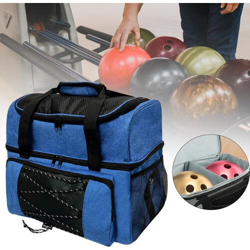 Two Ball Bowling Bag with Carry Option blue 1