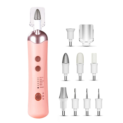 Electric Nail File Set Electric Manicure Tool for Thick Nails Pink