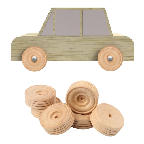 Wooden Wheels, 100 PCS, for DIY Wood Craft Projects 2