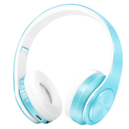 Auriculares inalámbricos Bluetooth de color azul macarrón de nuevo estilo