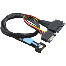 Cabo adaptador Gen5 MCIO Slimline SFF-8654 4I para SAS 8639 U.2 1 m