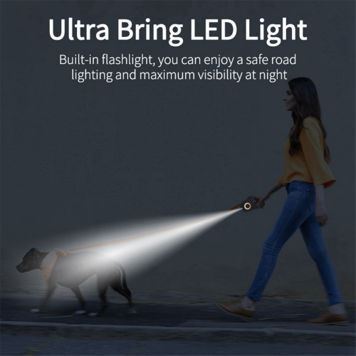 Ανασυρόμενο λουρί σκύλου 5M με φακό LED, A 2