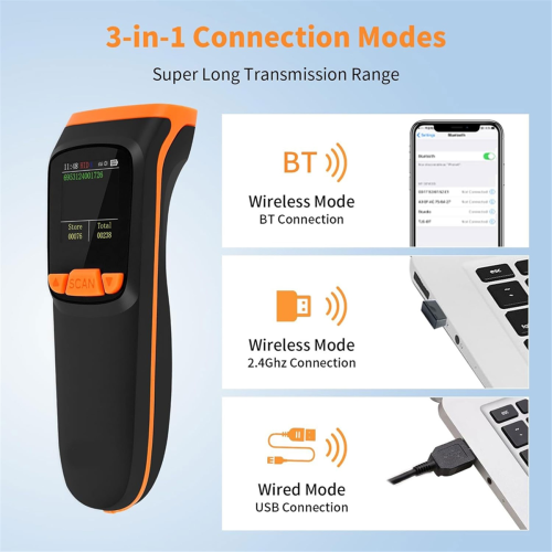Leitor de inventário 2D sem fio Bluetooth QR Code Data Collector 1