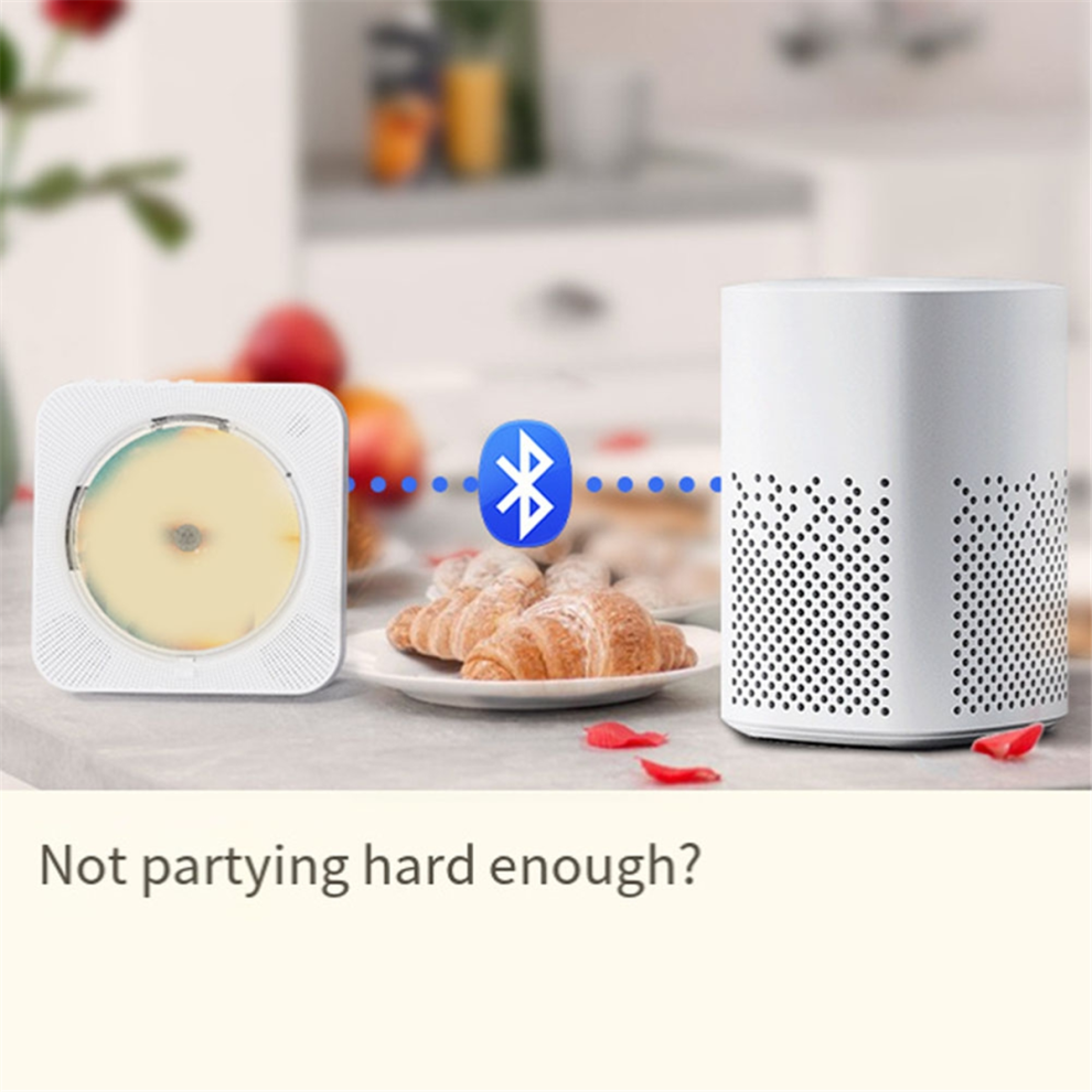 Draagbare Cd-Speler -718 - Bluetooth, Dubbele Luidsprekers, Zwarte Eu-Stekker-image